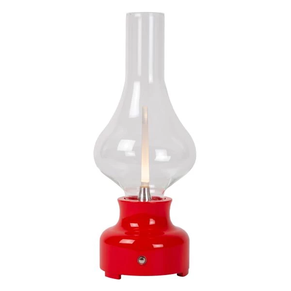 Lucide JASON - wiederaufladbare Tischlampe - Akku/Batterie - Ø 12 cm - LED 3 StepDim - 1x2W 3000K - Rot - detail 1